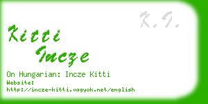 kitti incze business card